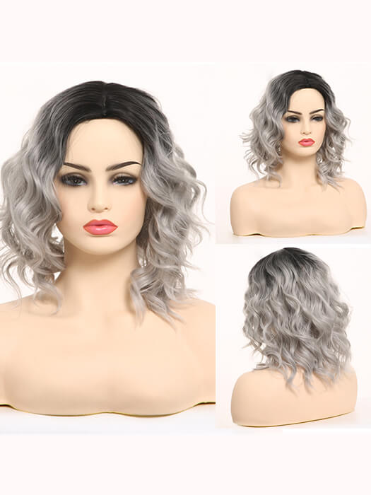 Collar-Length Wavy Wigs With Bangs Synthetic Wigs By imwigs®