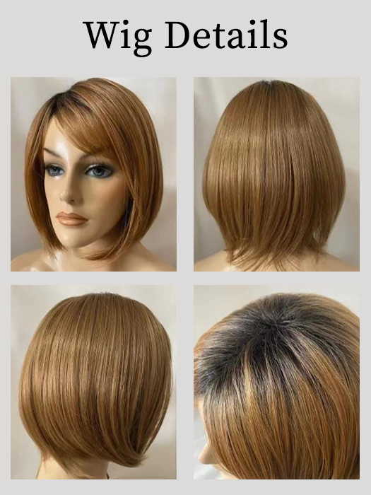 Winner Bob Straight Synthetic Wig With Roots By imwigs®