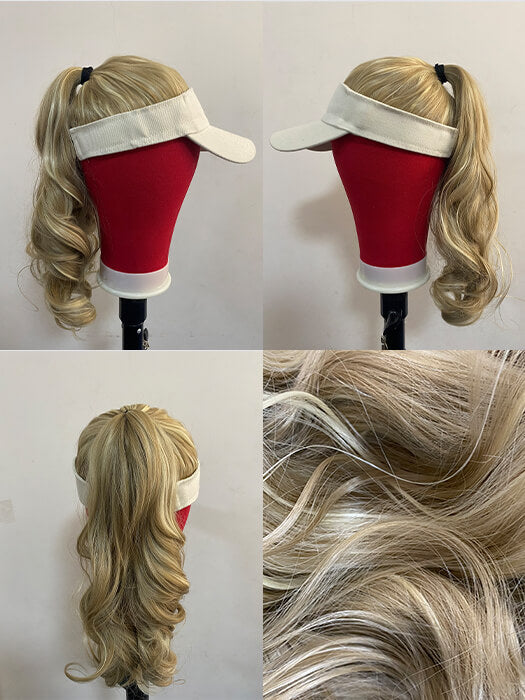 Baseball hat best sale with ponytail wig