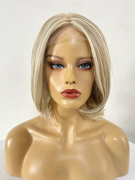 Layered Bob Wigs Mono Top Synthetic Wigs With Highlights By imwigs®