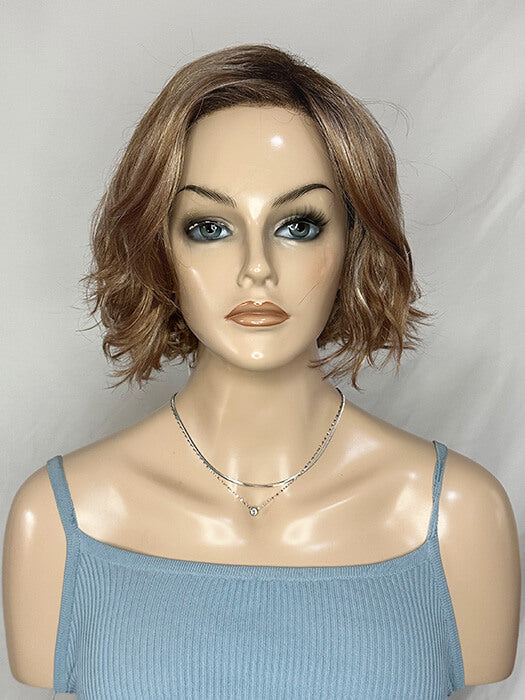 Chin Length Curly Honey Brown Lace Front Synthetic Wig By imwigs®