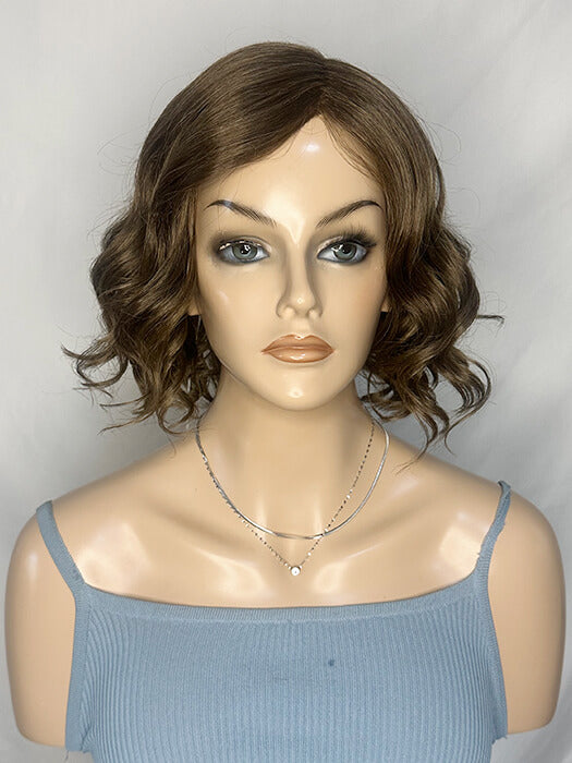 Short Bob Wavy Curly Brown Synthetic Wig(Mono Part) By imwigs®