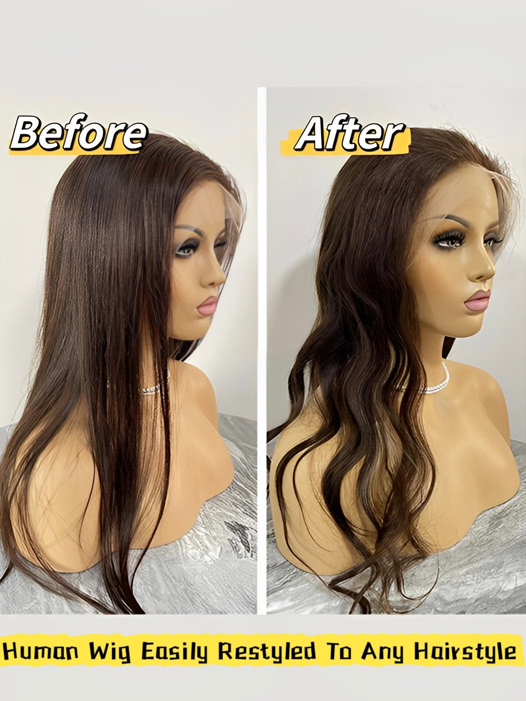 Attractive Long Straight Wigs 100% Human Hair Lace Front Wigs By imwigs®