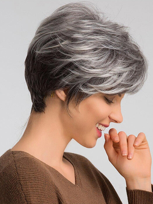 Pixie Short Spiky Wigs Layered Straight Synthetic Blend Human Hair Wigs By imwigs®