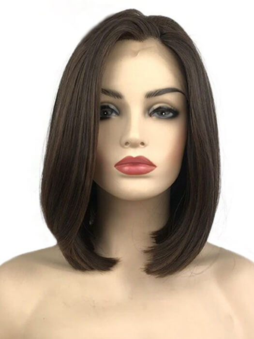 Medium Bob Wigs Straight Lace Front Synthetic Wigs With Roots By imwigs®