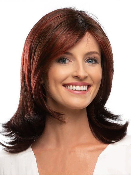 Perruques synthétiques de couleur mixte capless ondulées de longueur moyenne de coiffure hirsute par imwigs® 