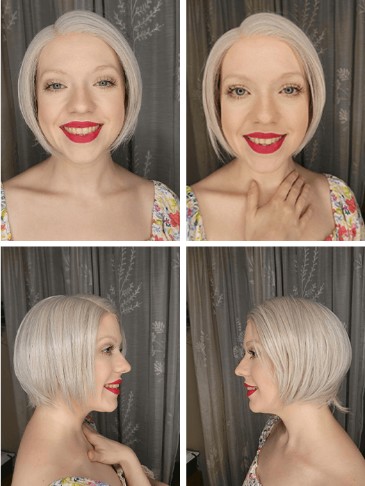 Short Bob Straight Gray Lace Part Synthetic Wig By imwigs®