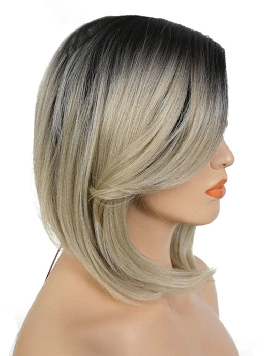 Side Part Middle Length Lace Part Synthetic Wigs With Roots