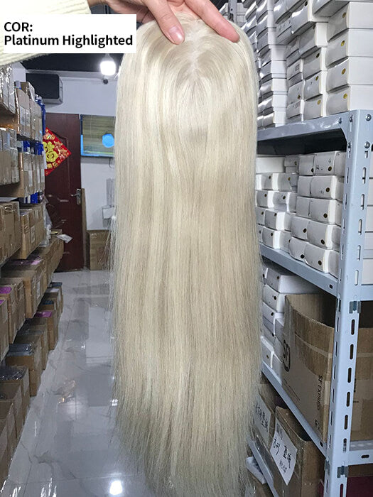 16 Inch Straight Mono Part Human Hair Toppers By imwigs®