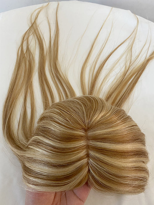 Fabuleux Topper de cheveux humains blonds raides (Mono Top) par imwigs®