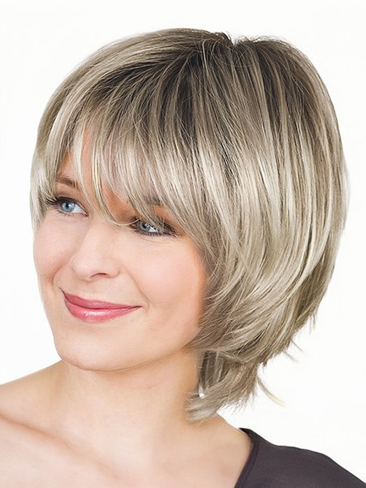 Ombre Short Straight Bob Synthetic Wig With Roots By imwigs®