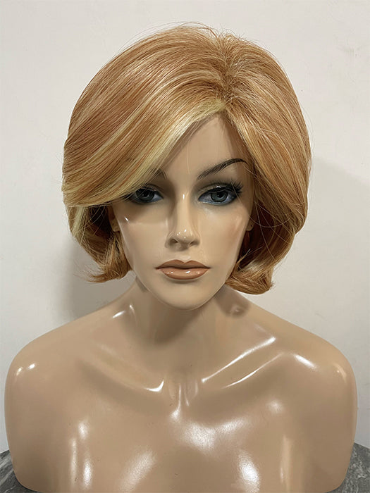 Bob Hairstyle Side Part Blonde Synthetic Wig With Highlight By imwigs®
