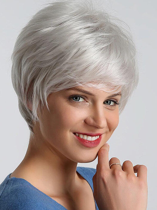 Pixie Short Spiky Wigs Layered Straight Synthetic Blend Human Hair Wigs By imwigs®