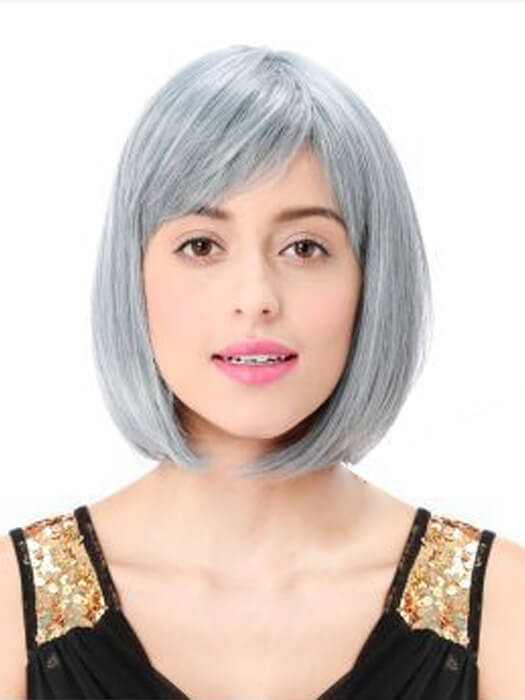 Nell Straight Medium Bob Wigs With Bangs Synthetic Wigs By imwigs®