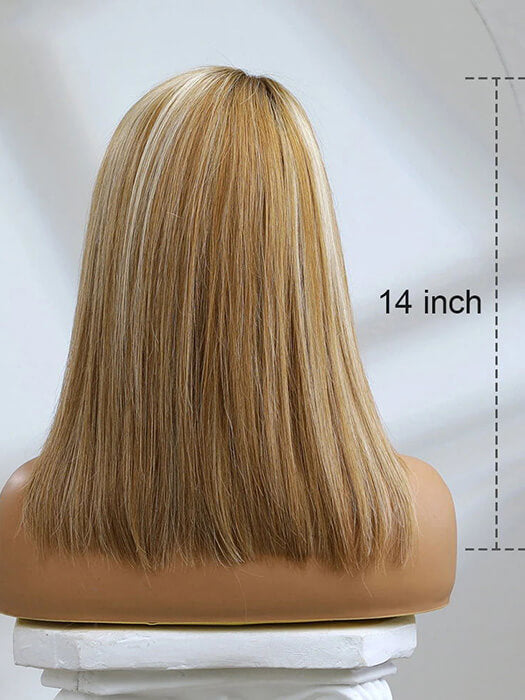 Straight Bob Lace Frontal Wigs 14 inch Blonde Human Hair Wigs By imwigs®