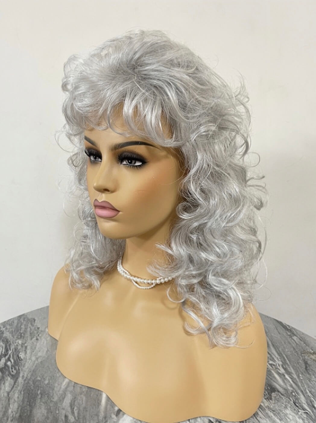 Pemela Gray Wigs Long Curly Synthetic Wigs By imwigs®
