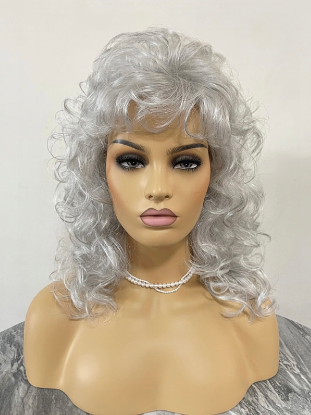 Pemela Gray Wigs Long Curly Synthetic Wigs By imwigs®