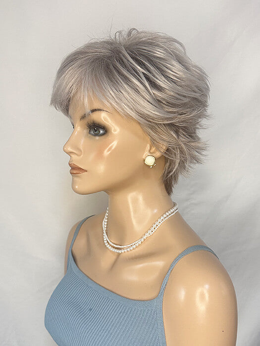 Short Light Gray Synthetic Wigs With Layered Wigs By imwigs®