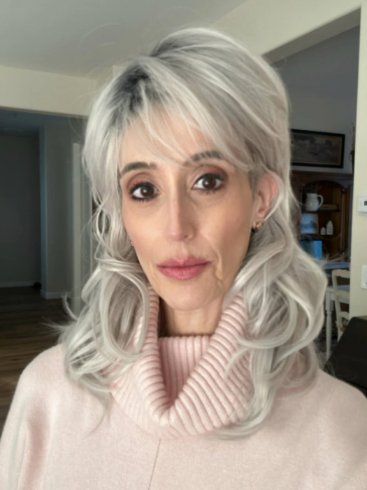 Long Gray Wavy Synthetic Wig With Roots By imwigs®