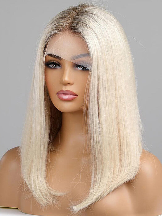 Straight Bob Lace Frontal Wigs 14 inch Blonde Human Hair Wigs By imwigs®