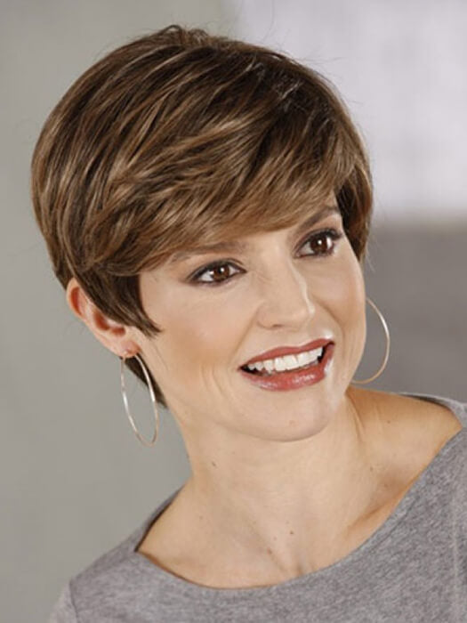Short Layered Highlighted Synthetic Wigs