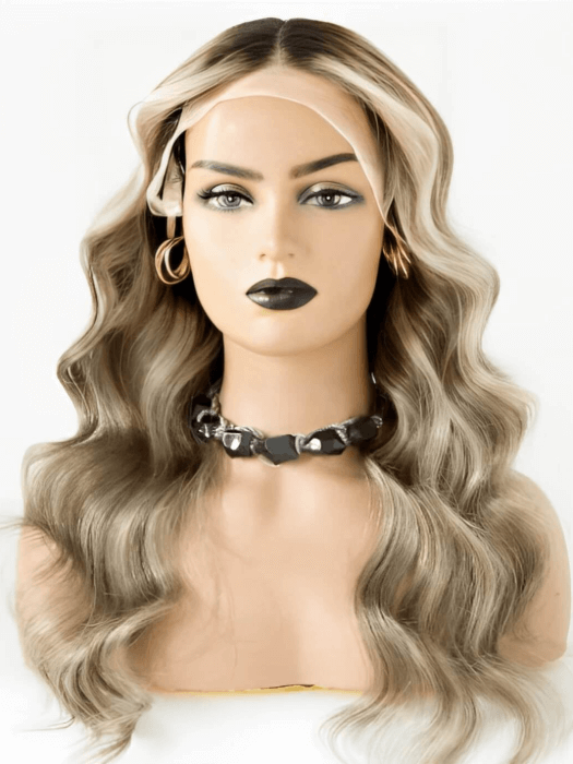 Balayage Wavy Lace Frontal Wigs Remy Human Hair Wigs By imwigs®(Mono Top)