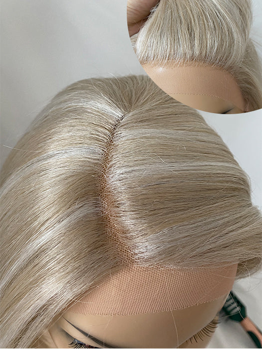 Soft Straight Bob Blonde Synthetic Wigs (Lace Part)  By imwigs®