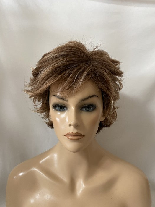 Short Wavy Layered Mixed Brown Synthetic Wig By imwigs®
