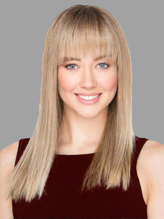 Cheer Long Straight Hairstyle With Full Bangs Synthetic Wig By imwigs®