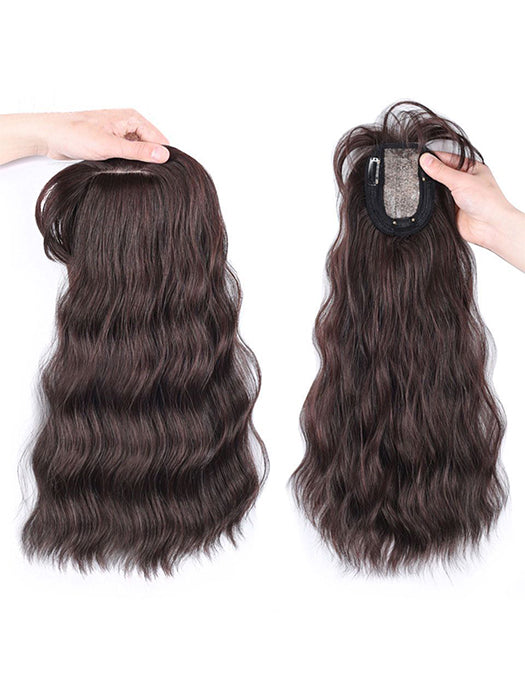 Gorgeous Mid-length Wavy Brown Synthetic Toppers 12 Inch By imwigs®