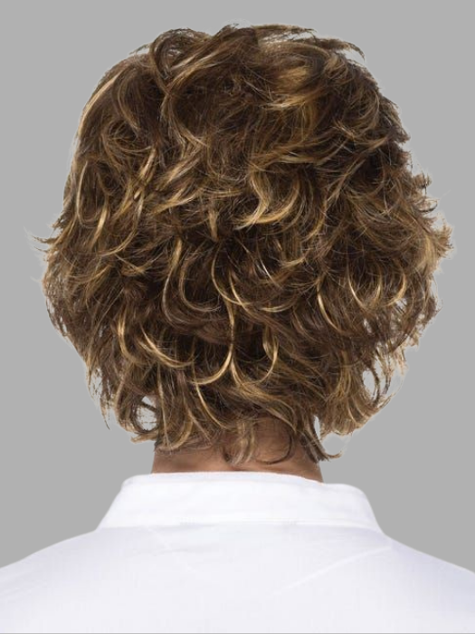 Short Layered Curly Brown Synthetic Wig By imwigs®