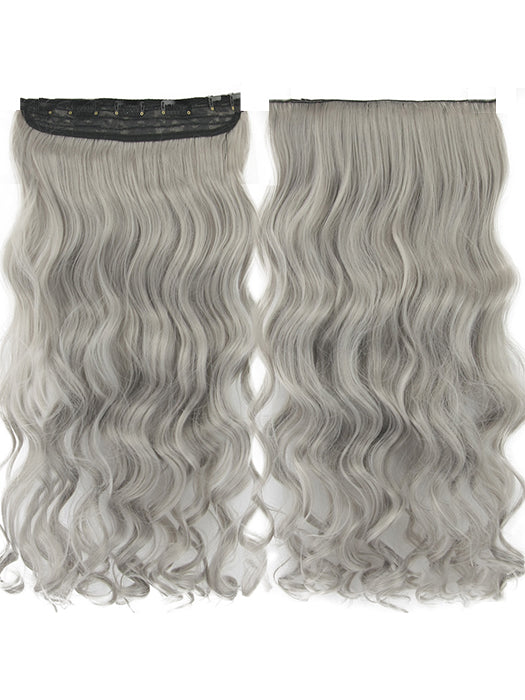 Long Gray Curly & Straight Four-piece Hair Extension Pieces (Synthetic ) By imwigs®