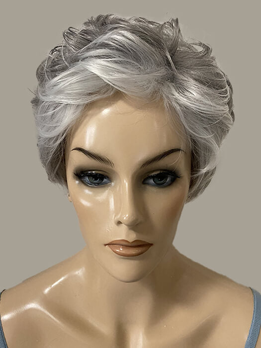 Power Short Curly Gray Synthetic Wig With Bangs By imwigs®