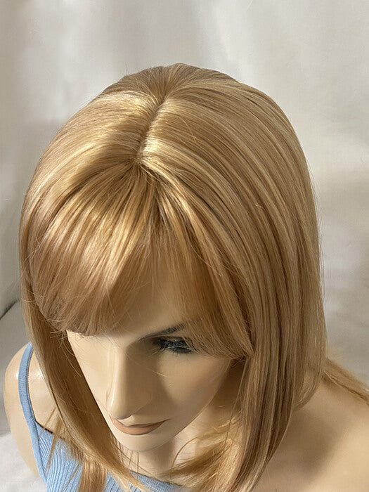 Middle Length Straight Highlight Wigs Blonde Synthetic Wigs With Bangs By imwigs®