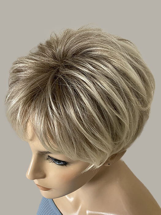 Short Spiky Bob Layered Platinum Straight Synthetic Wig By imwigs®