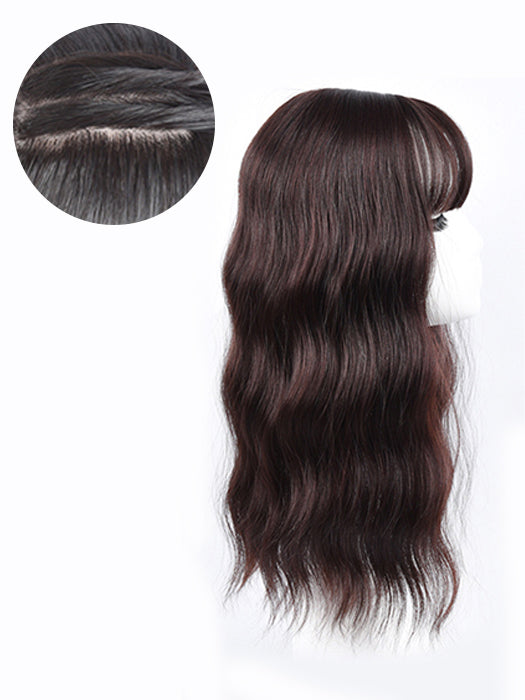 Gorgeous Mid-length Wavy Brown Synthetic Toppers 12 Inch By imwigs®