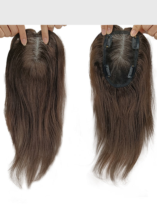Long Straight Natural Synthetic Hair Topper (Mono Top) By imwigs®