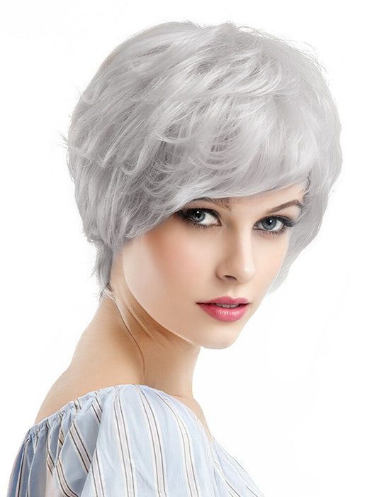 Short Gray Layered Synthetic Wigs By imwigs®