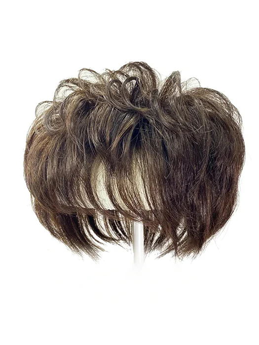 Super Soft Short Layered Brown Human Hair Topper By imwigs®