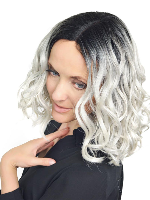 Alive Short Bob Wavy Curly Lace Front Synthetic Wig von imwigs®