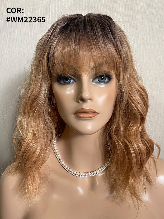 Newest Medium 13 Inch Wavy Synthetic Wig With Bangs By imwigs®