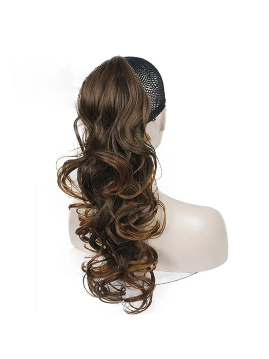 Long Curly Wavy Dark Brown Ponytail Extension By imwigs®