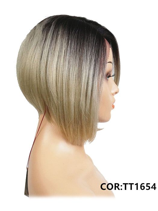 Short Bob Lace Part Wig Ombre Rooted Synthetic Wigs
