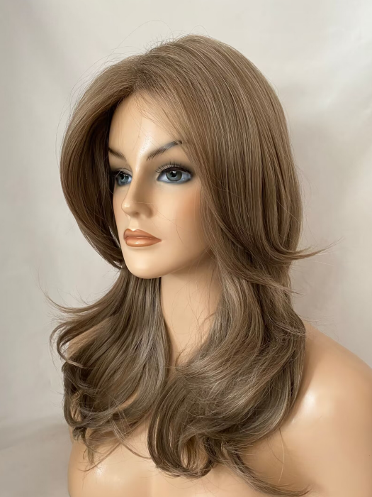 Long Wavy Mocha Frost Synthetic Wig By imwigs®