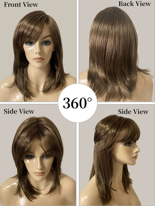 Charming Long Brown Layered Synthetic Wig With Bangs By imwigs®