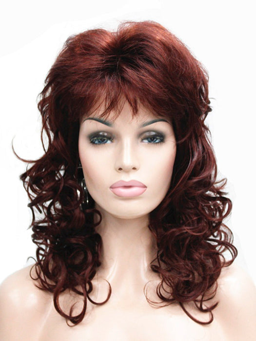 Natural Long Curly Blonde/Auburn Synthetic Wigs By imwigs®