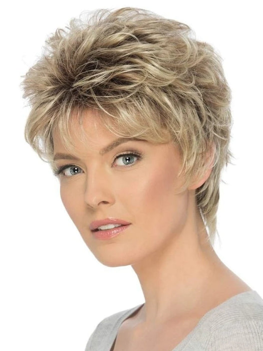 Short Spiky Straight Synthetic Wig With Roots By imwigs®