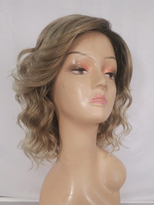 Mid-Length Bob Wavy Blonde Lace Front Synthetic Wigs By imwigs®