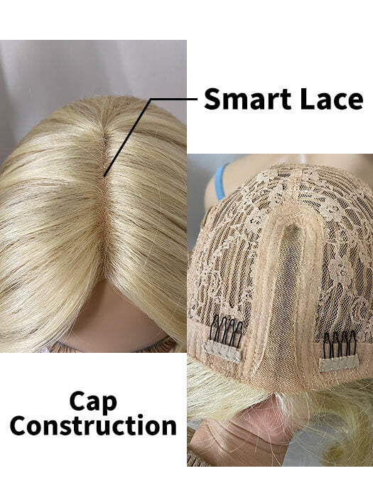 Graceful Short Blonde Lace front Synthetic Wig By imwigs®