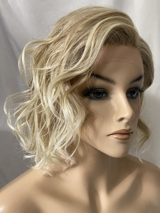Trendy Short Bob Wavy Blonde Lace Front Synthetic Wigs By imwigs®